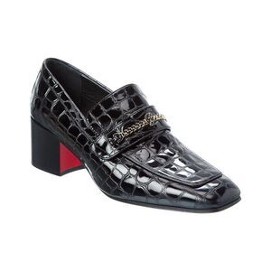 Christian Louboutin Mj Moc 50 Alligator-Embossed Leather Loafer, Black
